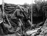 117th Trench Mortar Battery loads mortar at Badonviller 4 Mar 1918.jpg