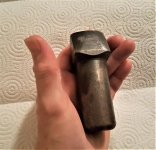 AW Brill Maker Stamp Held in Palm of Hand 4 inches Long NJ Rabensburg Collection.jpg
