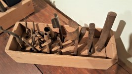 Zwiener and Rabensburg Exhibit Detail Tools and Punches in a Wooden Box NJ Rabensburg Collection.jpg