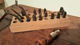 Zwiener and Rabensburg Exhibit Detail Tools and Punches in a Wooden Box2 NJ Rabensburg Collectio.jpg