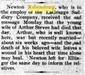 La Grange Journal Newspaper dated August 5, 1909Newton received bad news (2).jpg