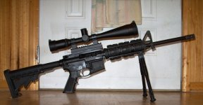 M & P 15 with 1 in riser and Nikon 6 x 24 x 50 scope.JPG