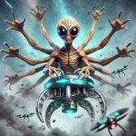 an huge alien with multiple arms flying in a tiny drone (Phone).jpg