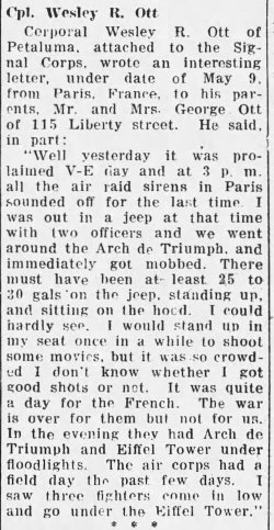 VE Day, Paris, under the Eiffel Petaluma_Argus_Courier_1945_05_25_Page_5.jpg