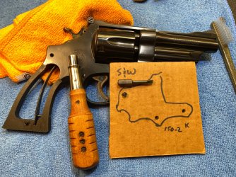 IMG_8837Smith & Wesson Model 28-2 Disassembly card board side plate screw holder 04.18.21 copy 2.jpg