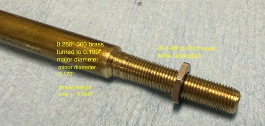 10-48 1:4 360 brass threaded on lathe 05.16.26IMG_6507 2 copy.webp 10-48 1:4 360 brass threaded on lathe 05.16.26IMG_6507 2 copy.webp