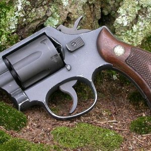 S&W Model 12-1 Airweight, shipped 11-30-62 to Sports Inc., Chicago, IL.  Later refinished with parkerized type coating.
Provenance:  carried by ex-emp