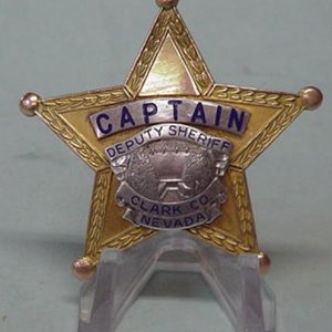 Clark County Nevada Sheriff's Captain badge 1930-1940 era.