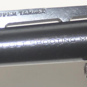 Close up of barrel markings and rib markings