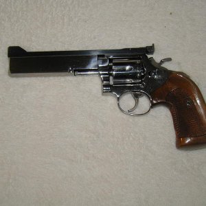 model 10 slabed bomared and polished bare steel.  Real long story on this if you PM me.  Was a total scrap receiver.