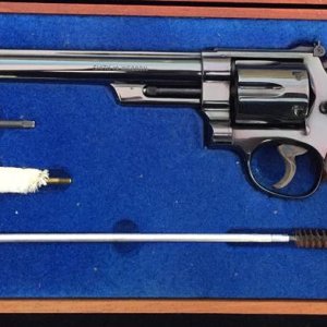 Three screw model 29-2 with bright blue finish and 8 3/8 inch barrel that shipped in 1964.
