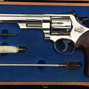 Three screw model 29-2 with nickel finish and 6 1/2 inch barrel that shipped in 1964.