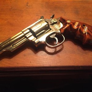 1986 M19-5 357 Magnum In Nickel With Original 1989 Smith & Wesson Combat Grips TT/TH/TS