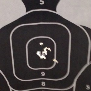 10 rounds .41 Magnum, 10 yards, single action, Weaver