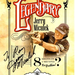 Jerry Miculek was signing posters in S&Ws' booth at 2016 Shot show