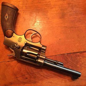 HE 32 Regulation Police With 4 1/4 Inch Barrel And Those Unique Smith Grips - Shipped Circa 1922 In 95%-98%