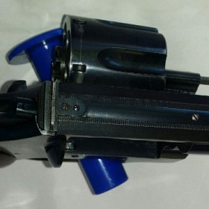 King white outline rear sight added to 38 caliber Colt New Service