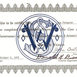 S&W ARMORERS SCHOOL CERTIFICATE