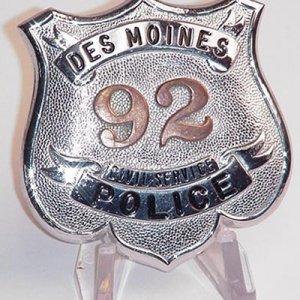 Des Moines, Iowa police badge.
