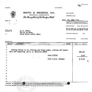 Model 3 DA, factory modification paperwork supplied by the SWCA.