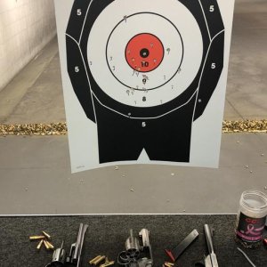 25 yards, DA (except the HS), one hand.