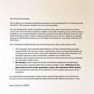 Letter to Attendees