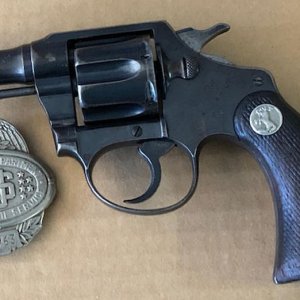 BANKER SPECIAL 38 S&W SHIPPED TO RAILWAY MAIL SERVICE MAY 9,1931 WITH RMS BADGE.