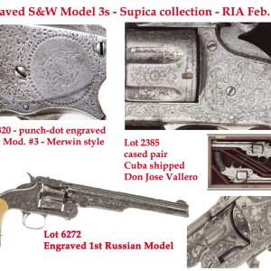 Engraved S&W Model 3s at RIA Feb 2023