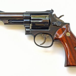 The Smith & Wesson Model 19 Combat Magnum revolver was the first .357 Magnum on a medium frame from S&W.  First proposed by Border Patrolman Bill Jord