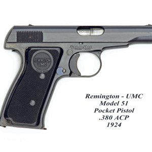 The Remington-UMC Model 51 has been regarded by many as the most ergonomic handgun ever made. Gun designer John Pedersen took great pains making woode
