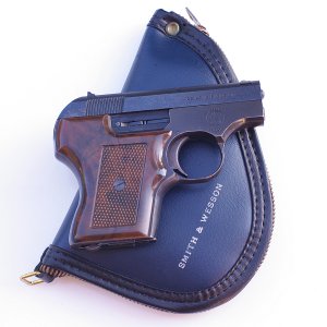 The Smith & Wesson Model 61 Escort pistol was designed as a hideout gun for personal protection. This .22LR pistol was manufactured from 1969 to 1974 