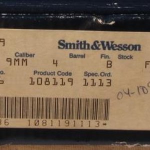 Product code 108119 Model 5924, TFM36xx box end label.