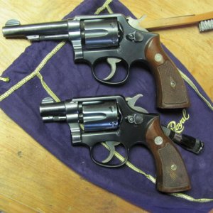 Pre Model 10's.  4 inch is C pre fix and 2 inch is S prefix.
