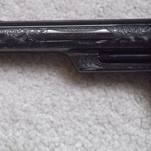 Model 29-2, 6 1/2 inch, with Class A Engraving.  Engraver believed to be Russ Smith.  This revolver is OOTR (open on the records), but believed to hav
