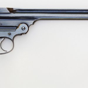 The Smith & Wesson 3rd model ("Perfected") .22 single shot target pistol, first made in 1909, can still shoot better than most target guns today. It's