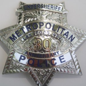 Las Vegas Metro 30th anniversay Under Sheriff badge. Crafted by Sun Badge Co.
