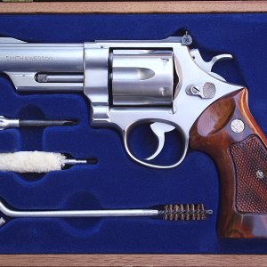 A Model 629 "no dash" 4" revolver that shipped in September, 1981.  Yes, it's pinned and recessed!