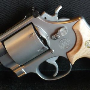 629-4 ser. no. LMH0023, Lew Horton, Maple grips